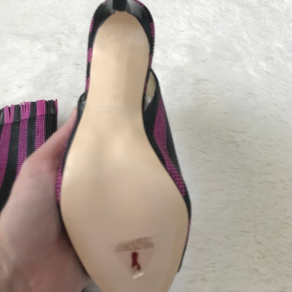 Zara Textured Striped Fringe High Heels Tie Up - Picture 3 of 7